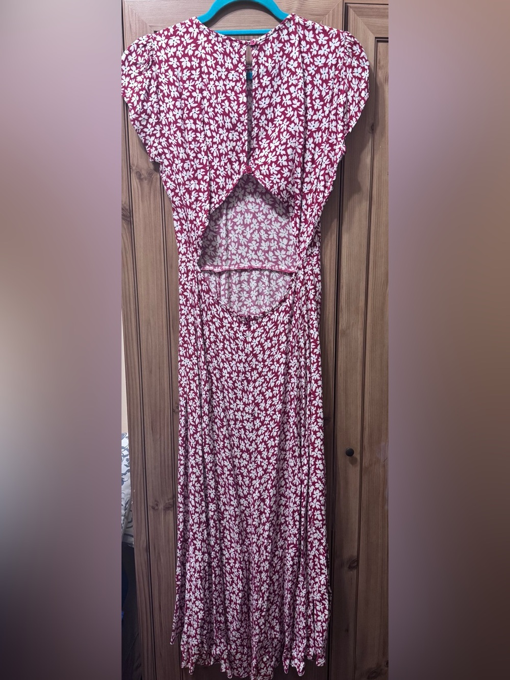 Reformation Gavin Dress Grenadine Red Floral Midi Dress Size 6 - Picture 5 of 8